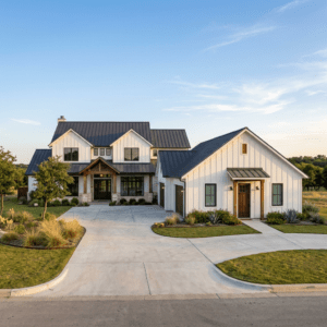 Custom multigenerational home in North Texas with main residence and attached in-law suite wing each with separate entry in Fort Worth area